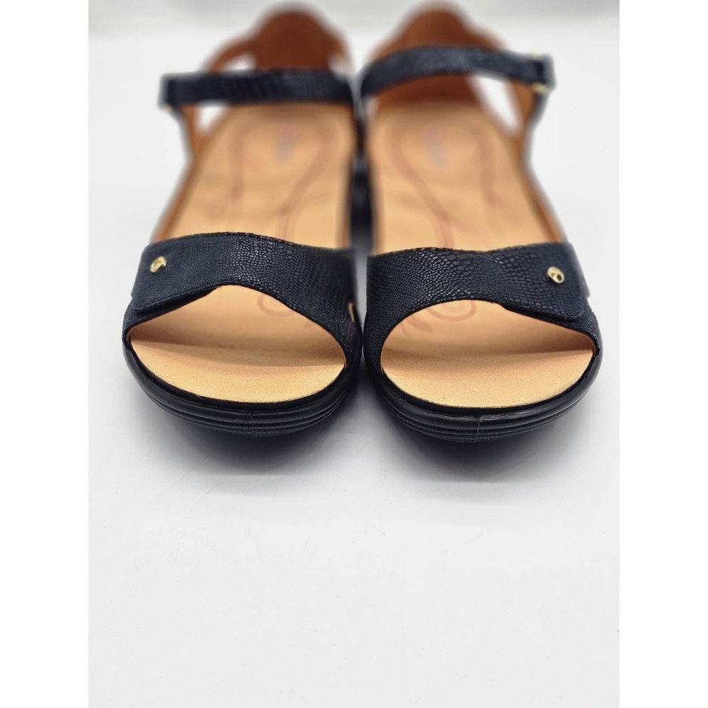 Revere Portofino Sandals Women 12W Navy Lizard Comfort Orthotic Straps - Picture 11 of 11